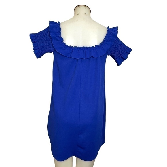 Royal Blue Ruffle Neckline Dress 💙 - Picture 3 of 9